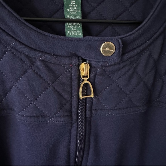 Lauren Active Ralph Lauren Sweater Size 3XL Navy Full Zip Long Sleeve - Picture 4 of 13